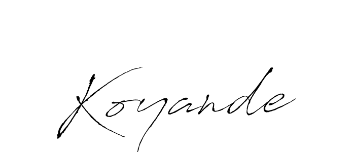 Design your own signature with our free online signature maker. With this signature software, you can create a handwritten (Antro_Vectra) signature for name Koyande. Koyande signature style 6 images and pictures png