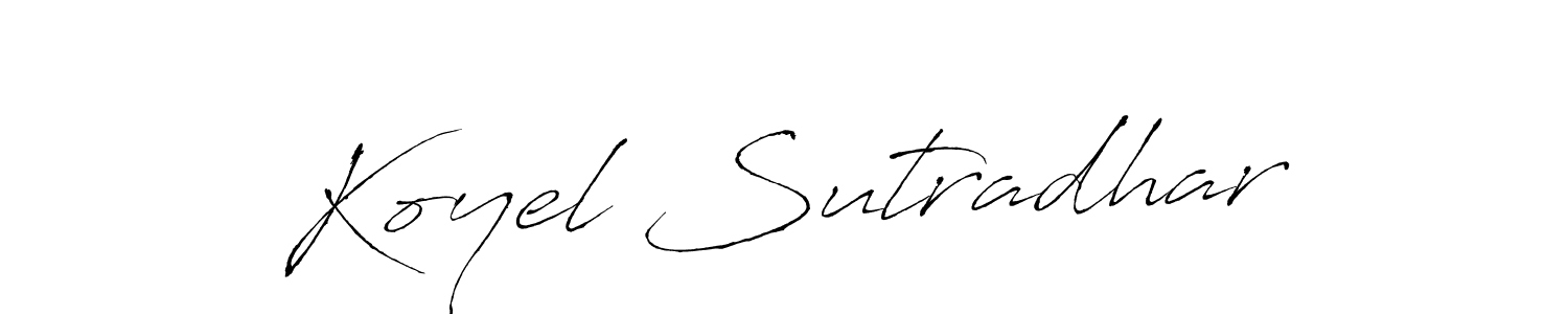 Antro_Vectra is a professional signature style that is perfect for those who want to add a touch of class to their signature. It is also a great choice for those who want to make their signature more unique. Get Koyel Sutradhar name to fancy signature for free. Koyel Sutradhar signature style 6 images and pictures png
