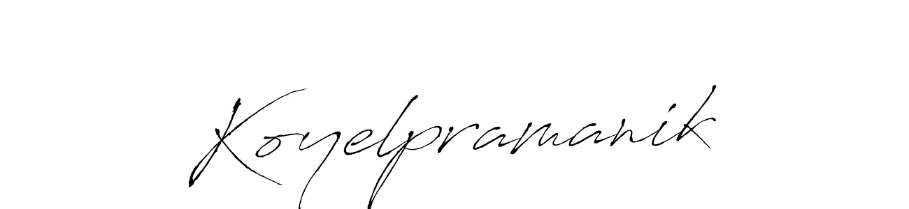 Make a beautiful signature design for name Koyelpramanik. With this signature (Antro_Vectra) style, you can create a handwritten signature for free. Koyelpramanik signature style 6 images and pictures png