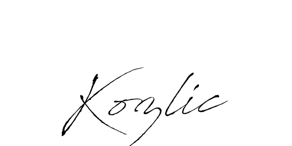 You should practise on your own different ways (Antro_Vectra) to write your name (Kozlic) in signature. don't let someone else do it for you. Kozlic signature style 6 images and pictures png