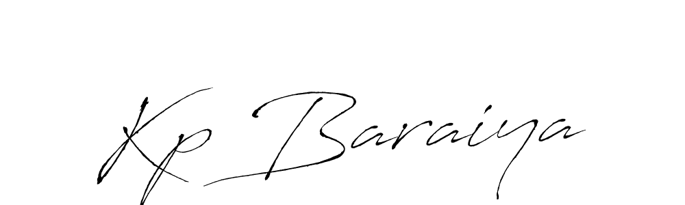 Design your own signature with our free online signature maker. With this signature software, you can create a handwritten (Antro_Vectra) signature for name Kp Baraiya. Kp Baraiya signature style 6 images and pictures png