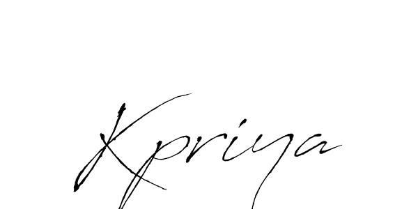 Make a beautiful signature design for name Kpriya. With this signature (Antro_Vectra) style, you can create a handwritten signature for free. Kpriya signature style 6 images and pictures png