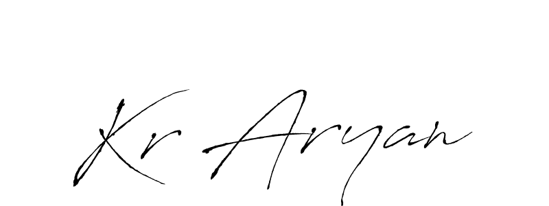 Design your own signature with our free online signature maker. With this signature software, you can create a handwritten (Antro_Vectra) signature for name Kr Aryan. Kr Aryan signature style 6 images and pictures png