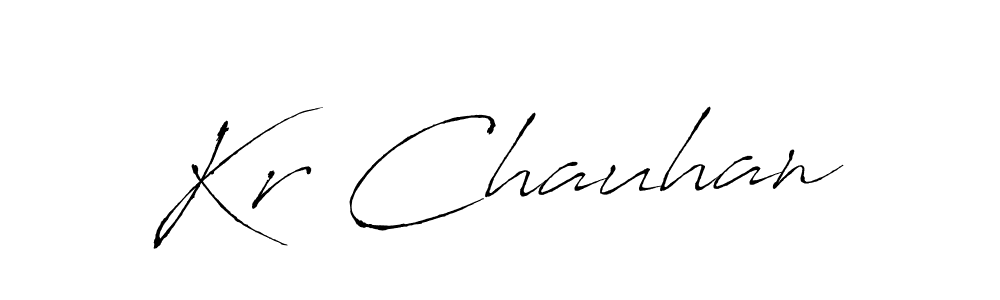 Antro_Vectra is a professional signature style that is perfect for those who want to add a touch of class to their signature. It is also a great choice for those who want to make their signature more unique. Get Kr Chauhan name to fancy signature for free. Kr Chauhan signature style 6 images and pictures png