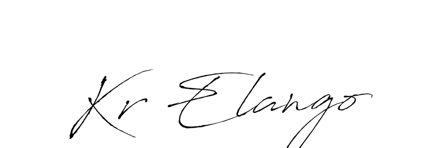 How to make Kr Elango name signature. Use Antro_Vectra style for creating short signs online. This is the latest handwritten sign. Kr Elango signature style 6 images and pictures png