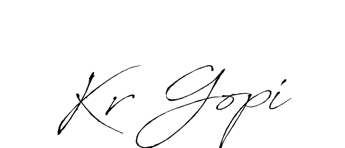 Create a beautiful signature design for name Kr Gopi. With this signature (Antro_Vectra) fonts, you can make a handwritten signature for free. Kr Gopi signature style 6 images and pictures png