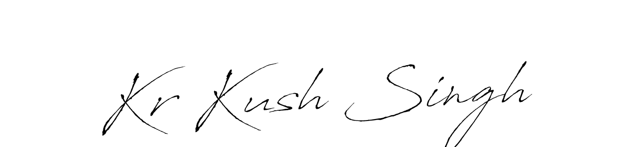 Antro_Vectra is a professional signature style that is perfect for those who want to add a touch of class to their signature. It is also a great choice for those who want to make their signature more unique. Get Kr Kush Singh name to fancy signature for free. Kr Kush Singh signature style 6 images and pictures png