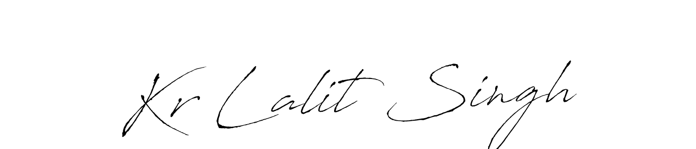 Create a beautiful signature design for name Kr Lalit Singh. With this signature (Antro_Vectra) fonts, you can make a handwritten signature for free. Kr Lalit Singh signature style 6 images and pictures png