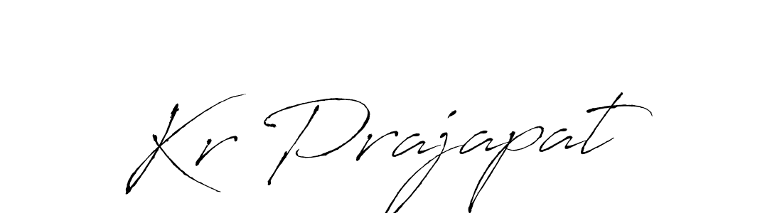 Create a beautiful signature design for name Kr Prajapat. With this signature (Antro_Vectra) fonts, you can make a handwritten signature for free. Kr Prajapat signature style 6 images and pictures png