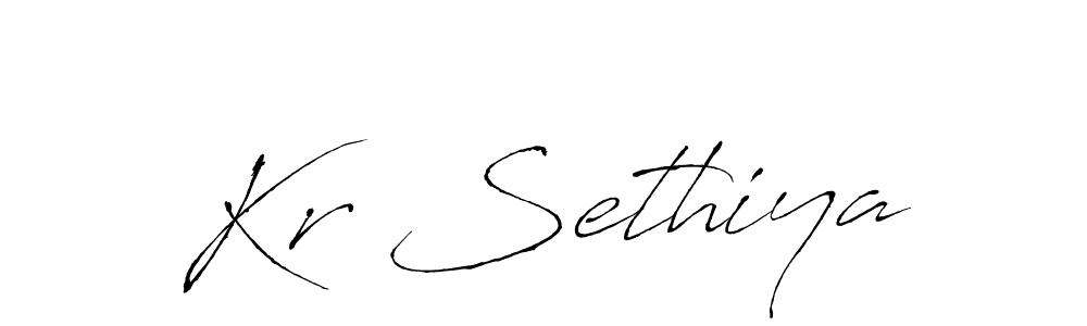 Use a signature maker to create a handwritten signature online. With this signature software, you can design (Antro_Vectra) your own signature for name Kr Sethiya. Kr Sethiya signature style 6 images and pictures png