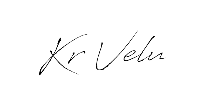 You should practise on your own different ways (Antro_Vectra) to write your name (Kr Velu) in signature. don't let someone else do it for you. Kr Velu signature style 6 images and pictures png