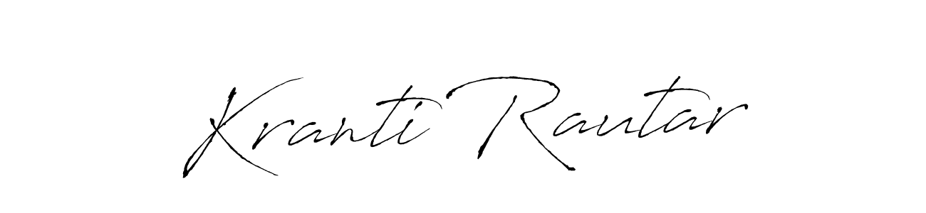 if you are searching for the best signature style for your name Kranti Rautar. so please give up your signature search. here we have designed multiple signature styles  using Antro_Vectra. Kranti Rautar signature style 6 images and pictures png