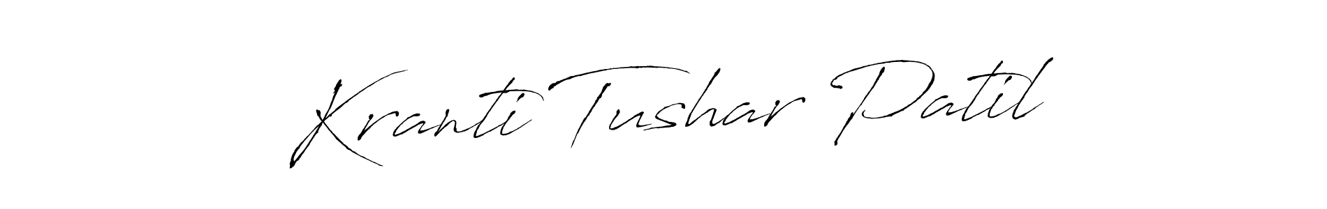 How to make Kranti Tushar Patil name signature. Use Antro_Vectra style for creating short signs online. This is the latest handwritten sign. Kranti Tushar Patil signature style 6 images and pictures png