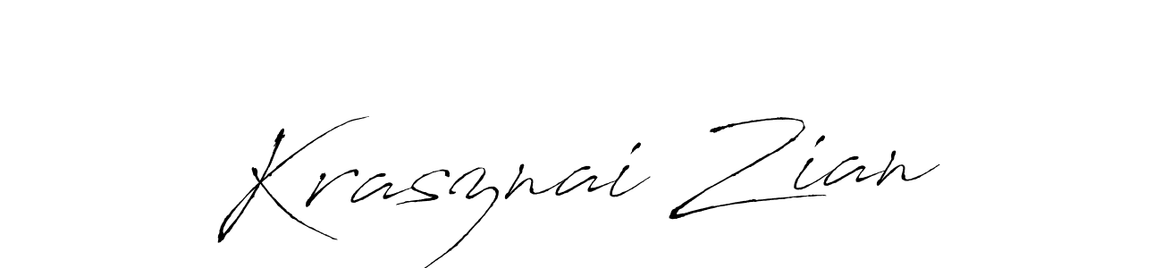 Similarly Antro_Vectra is the best handwritten signature design. Signature creator online .You can use it as an online autograph creator for name Krasznai Zian. Krasznai Zian signature style 6 images and pictures png