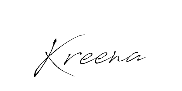 Use a signature maker to create a handwritten signature online. With this signature software, you can design (Antro_Vectra) your own signature for name Kreena. Kreena signature style 6 images and pictures png