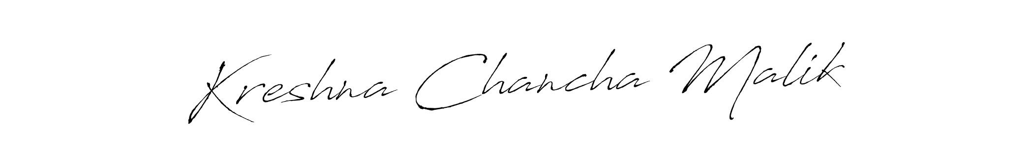 Make a short Kreshna Chancha Malik signature style. Manage your documents anywhere anytime using Antro_Vectra. Create and add eSignatures, submit forms, share and send files easily. Kreshna Chancha Malik signature style 6 images and pictures png