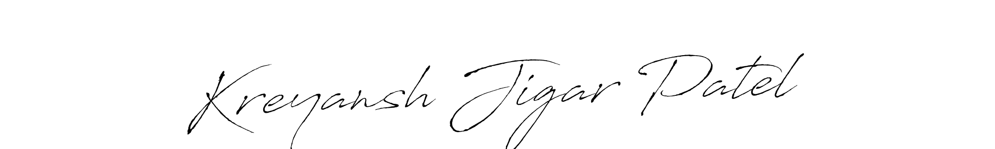 How to make Kreyansh Jigar Patel signature? Antro_Vectra is a professional autograph style. Create handwritten signature for Kreyansh Jigar Patel name. Kreyansh Jigar Patel signature style 6 images and pictures png