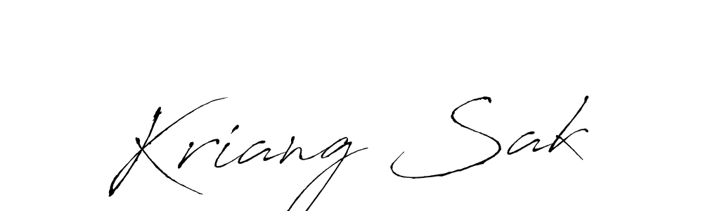 You should practise on your own different ways (Antro_Vectra) to write your name (Kriang Sak) in signature. don't let someone else do it for you. Kriang Sak signature style 6 images and pictures png