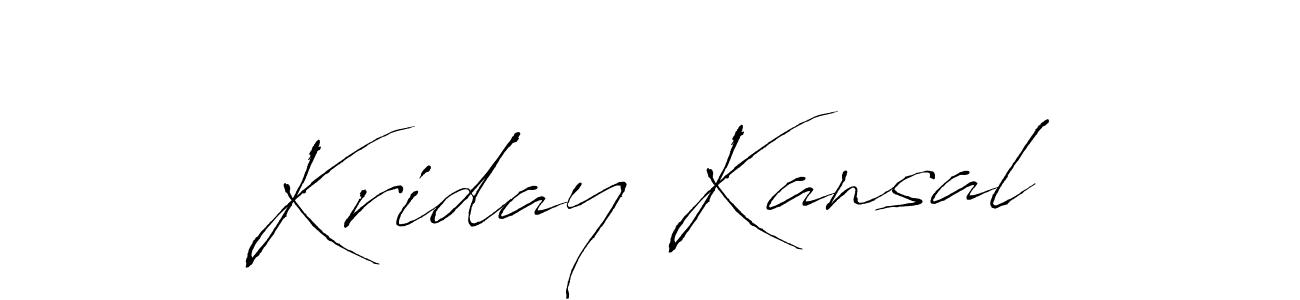 Make a beautiful signature design for name Kriday Kansal. With this signature (Antro_Vectra) style, you can create a handwritten signature for free. Kriday Kansal signature style 6 images and pictures png