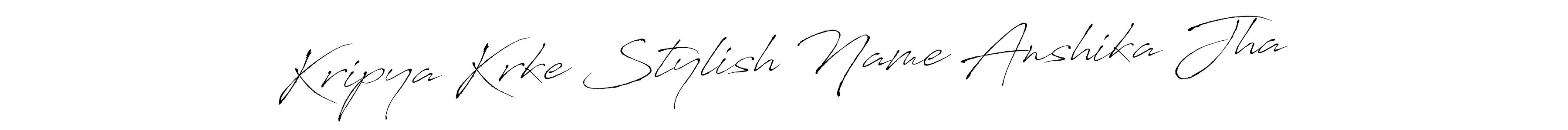 The best way (Antro_Vectra) to make a short signature is to pick only two or three words in your name. The name Kripya Krke Stylish Name Anshika Jha include a total of six letters. For converting this name. Kripya Krke Stylish Name Anshika Jha signature style 6 images and pictures png