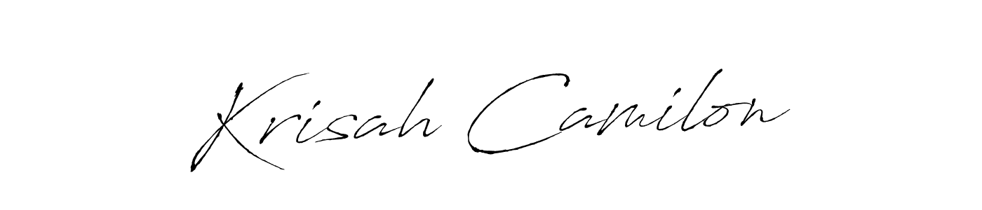 Create a beautiful signature design for name Krisah Camilon. With this signature (Antro_Vectra) fonts, you can make a handwritten signature for free. Krisah Camilon signature style 6 images and pictures png