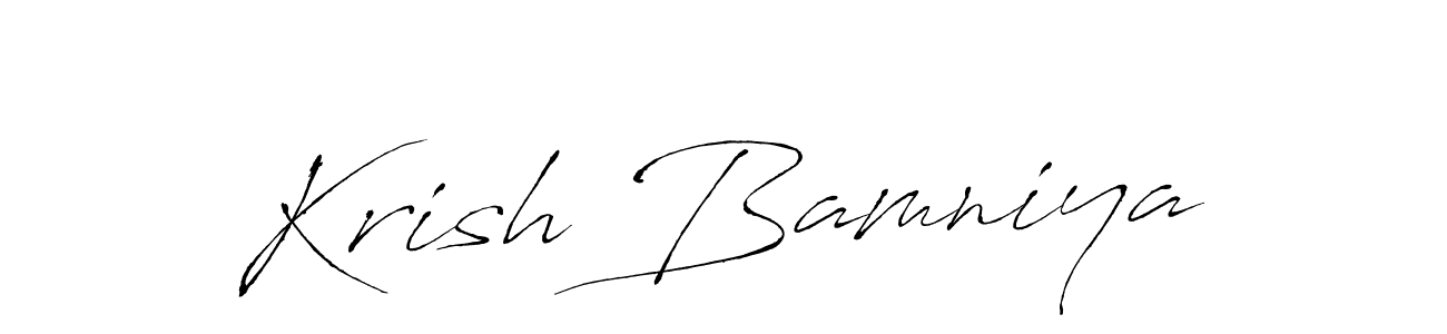 Similarly Antro_Vectra is the best handwritten signature design. Signature creator online .You can use it as an online autograph creator for name Krish Bamniya. Krish Bamniya signature style 6 images and pictures png