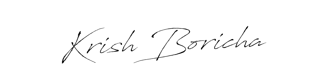 Create a beautiful signature design for name Krish Boricha. With this signature (Antro_Vectra) fonts, you can make a handwritten signature for free. Krish Boricha signature style 6 images and pictures png