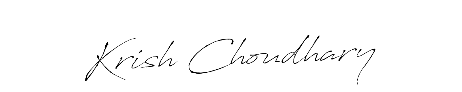 Make a beautiful signature design for name Krish Choudhary. With this signature (Antro_Vectra) style, you can create a handwritten signature for free. Krish Choudhary signature style 6 images and pictures png