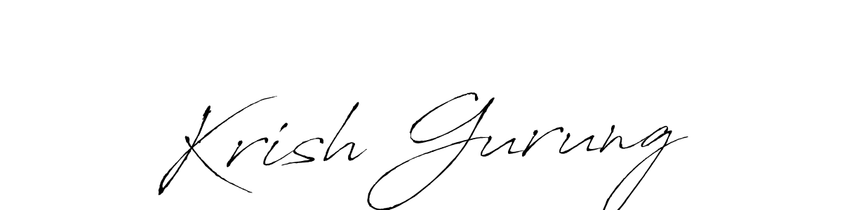 The best way (Antro_Vectra) to make a short signature is to pick only two or three words in your name. The name Krish Gurung include a total of six letters. For converting this name. Krish Gurung signature style 6 images and pictures png