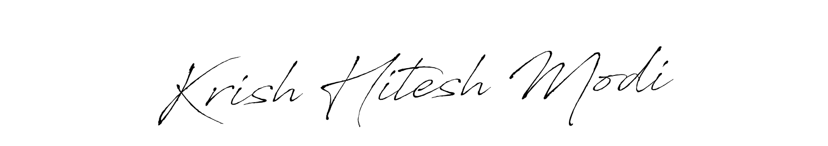Also we have Krish Hitesh Modi name is the best signature style. Create professional handwritten signature collection using Antro_Vectra autograph style. Krish Hitesh Modi signature style 6 images and pictures png