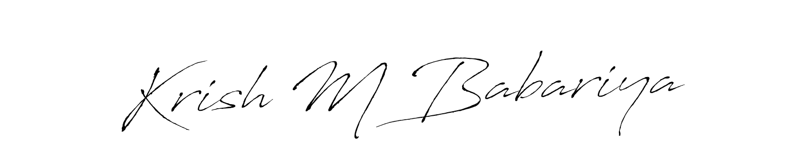 Make a short Krish M Babariya signature style. Manage your documents anywhere anytime using Antro_Vectra. Create and add eSignatures, submit forms, share and send files easily. Krish M Babariya signature style 6 images and pictures png