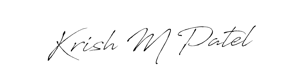 Make a beautiful signature design for name Krish M Patel. With this signature (Antro_Vectra) style, you can create a handwritten signature for free. Krish M Patel signature style 6 images and pictures png