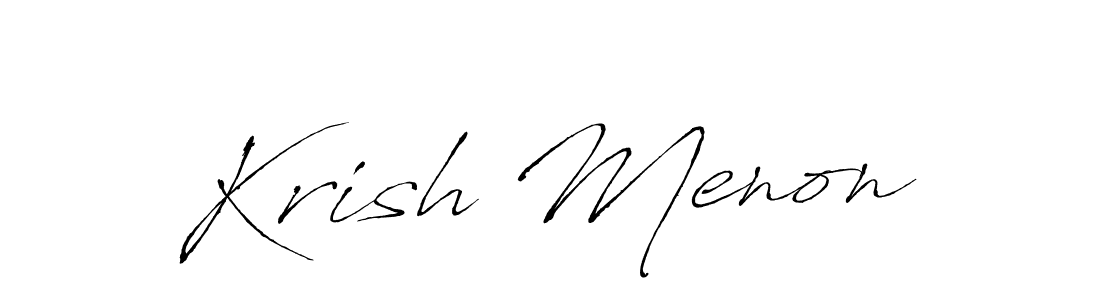 How to make Krish Menon name signature. Use Antro_Vectra style for creating short signs online. This is the latest handwritten sign. Krish Menon signature style 6 images and pictures png