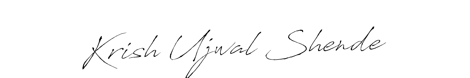 Similarly Antro_Vectra is the best handwritten signature design. Signature creator online .You can use it as an online autograph creator for name Krish Ujwal Shende. Krish Ujwal Shende signature style 6 images and pictures png