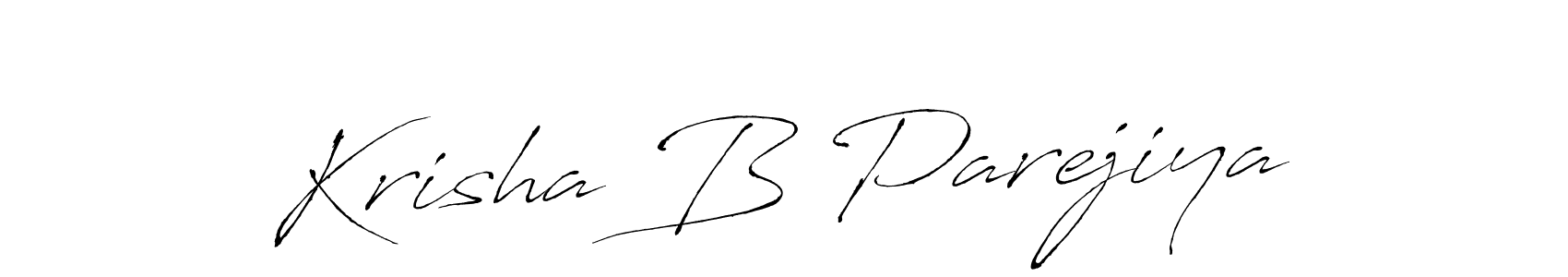 Make a beautiful signature design for name Krisha B Parejiya. With this signature (Antro_Vectra) style, you can create a handwritten signature for free. Krisha B Parejiya signature style 6 images and pictures png