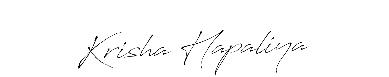 Make a beautiful signature design for name Krisha Hapaliya. With this signature (Antro_Vectra) style, you can create a handwritten signature for free. Krisha Hapaliya signature style 6 images and pictures png