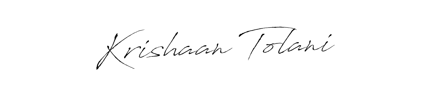Antro_Vectra is a professional signature style that is perfect for those who want to add a touch of class to their signature. It is also a great choice for those who want to make their signature more unique. Get Krishaan Tolani name to fancy signature for free. Krishaan Tolani signature style 6 images and pictures png