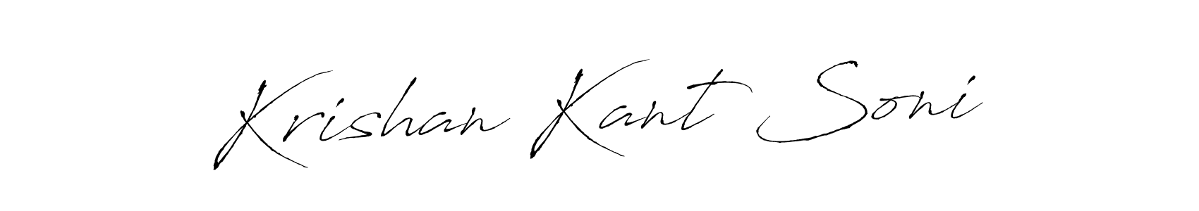 The best way (Antro_Vectra) to make a short signature is to pick only two or three words in your name. The name Krishan Kant Soni include a total of six letters. For converting this name. Krishan Kant Soni signature style 6 images and pictures png