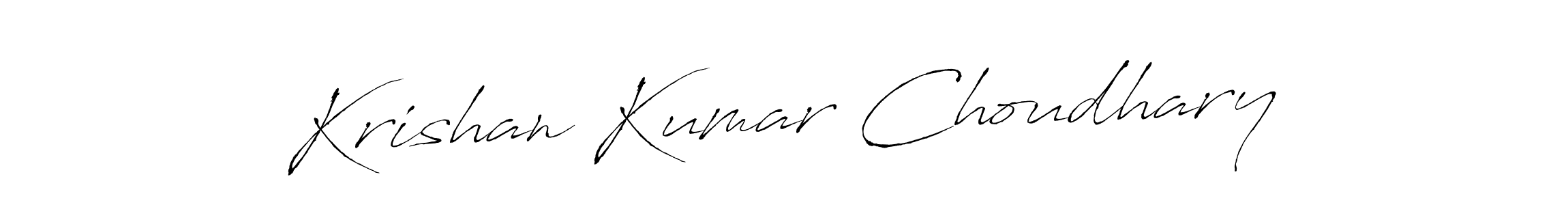 Make a beautiful signature design for name Krishan Kumar Choudhary. With this signature (Antro_Vectra) style, you can create a handwritten signature for free. Krishan Kumar Choudhary signature style 6 images and pictures png