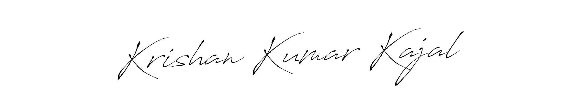 How to make Krishan Kumar Kajal name signature. Use Antro_Vectra style for creating short signs online. This is the latest handwritten sign. Krishan Kumar Kajal signature style 6 images and pictures png