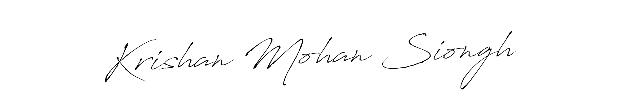 Antro_Vectra is a professional signature style that is perfect for those who want to add a touch of class to their signature. It is also a great choice for those who want to make their signature more unique. Get Krishan Mohan Siongh name to fancy signature for free. Krishan Mohan Siongh signature style 6 images and pictures png