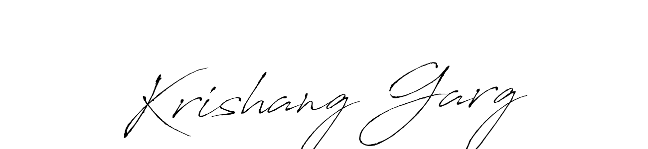 Make a beautiful signature design for name Krishang Garg. With this signature (Antro_Vectra) style, you can create a handwritten signature for free. Krishang Garg signature style 6 images and pictures png