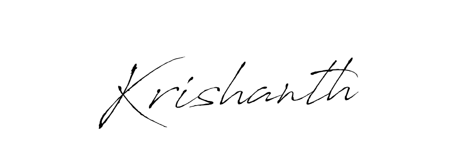 Use a signature maker to create a handwritten signature online. With this signature software, you can design (Antro_Vectra) your own signature for name Krishanth. Krishanth signature style 6 images and pictures png