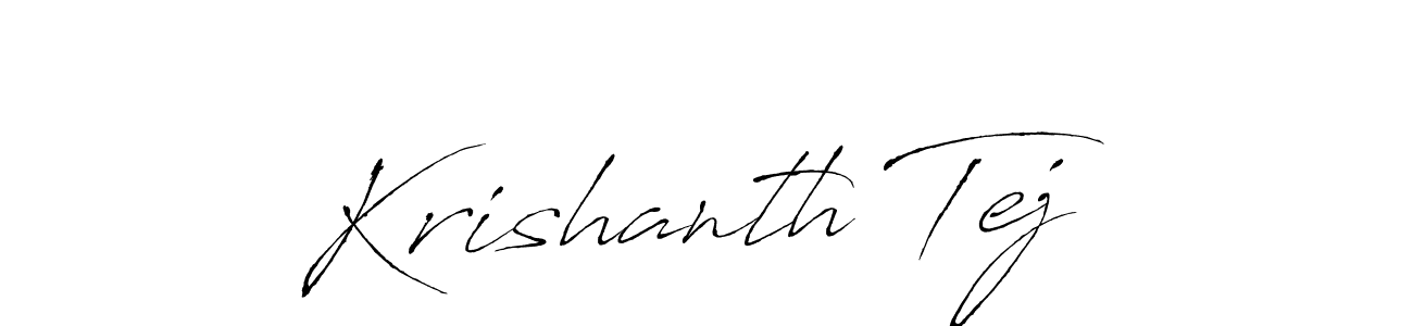 Similarly Antro_Vectra is the best handwritten signature design. Signature creator online .You can use it as an online autograph creator for name Krishanth Tej. Krishanth Tej signature style 6 images and pictures png