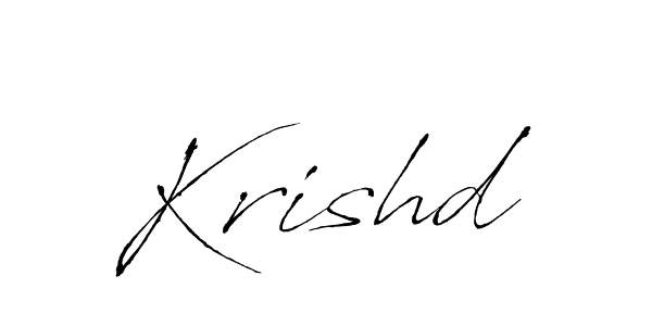 Make a beautiful signature design for name Krishd. With this signature (Antro_Vectra) style, you can create a handwritten signature for free. Krishd signature style 6 images and pictures png