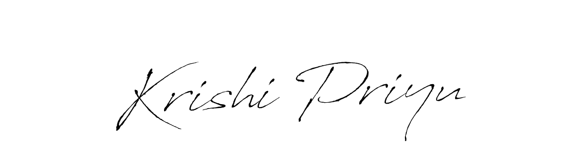 if you are searching for the best signature style for your name Krishi Priyu. so please give up your signature search. here we have designed multiple signature styles  using Antro_Vectra. Krishi Priyu signature style 6 images and pictures png