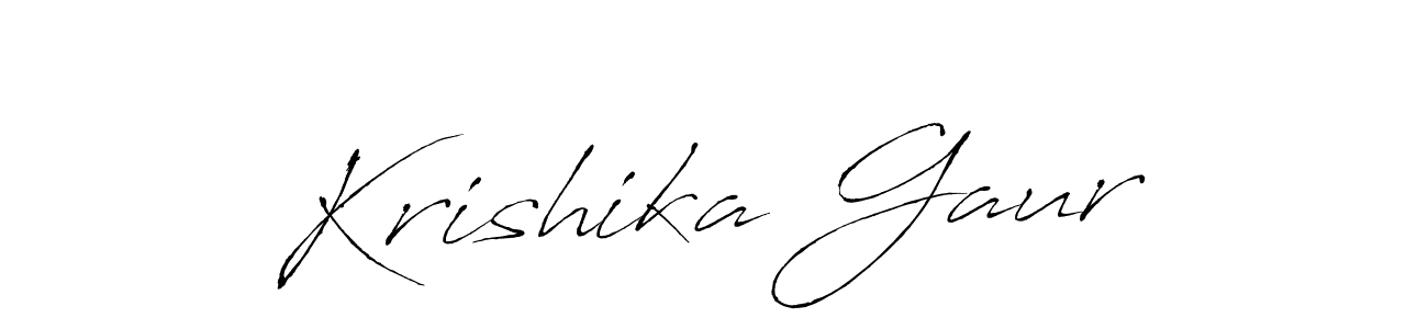 Make a beautiful signature design for name Krishika Gaur. With this signature (Antro_Vectra) style, you can create a handwritten signature for free. Krishika Gaur signature style 6 images and pictures png