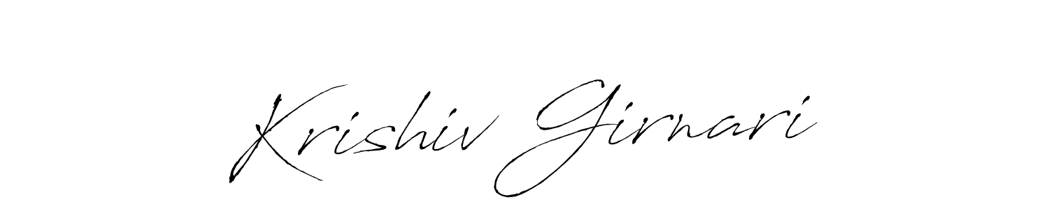 This is the best signature style for the Krishiv Girnari name. Also you like these signature font (Antro_Vectra). Mix name signature. Krishiv Girnari signature style 6 images and pictures png