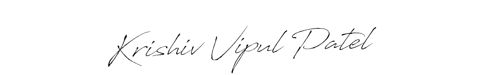 Make a beautiful signature design for name Krishiv Vipul Patel. With this signature (Antro_Vectra) style, you can create a handwritten signature for free. Krishiv Vipul Patel signature style 6 images and pictures png