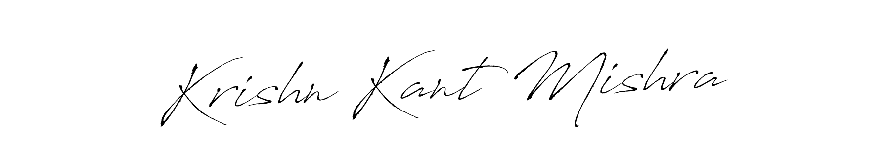 How to make Krishn Kant Mishra name signature. Use Antro_Vectra style for creating short signs online. This is the latest handwritten sign. Krishn Kant Mishra signature style 6 images and pictures png